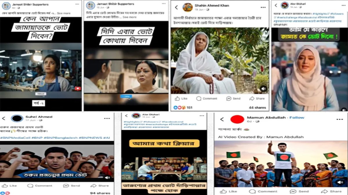 বাংলাদেশের নির্বাচনী প্রচারণায় এআই ভিডিওর ছড়াছড়ি
