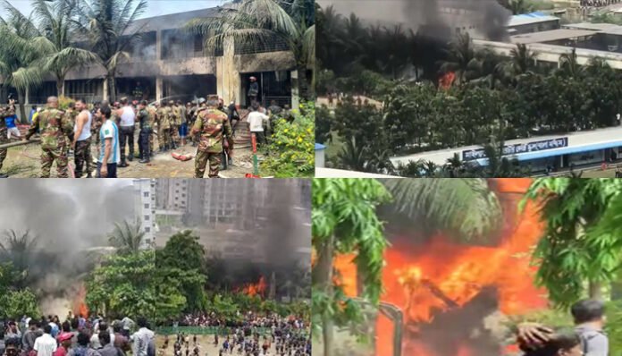 উত্তরায় প্রশিক্ষণ বিমান বিধ্বস্ত, নিহত ১৯, হাসপাতালে ভর্তি শতাধিক